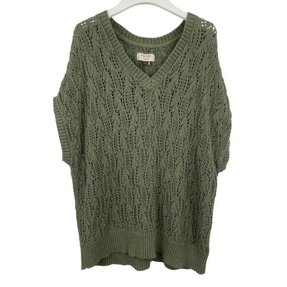 Sonoma Womens Size 1X Green Lace Knit Sweater Vest Top - Picture 1 of 9